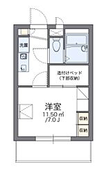 レオパレスチェリーガーデンＡ 2階1Kの間取り