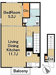 エスポワール 2階1LDKの間取り