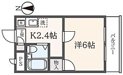 メゾンアイ 1Kの間取図画像