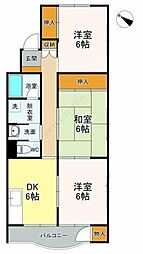 須藤本郷マンション 3DKの間取図画像