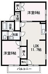 ロイヤルシティ新座W 2LDKの間取図画像