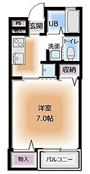 小川ハイツ 1階1Kの間取り