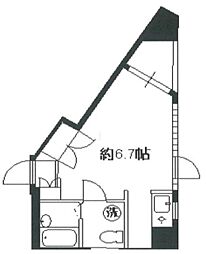カミュ早稲田 3階ワンルームの間取り