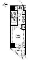 プレール・ドゥーク高円寺II 9階1Kの間取り