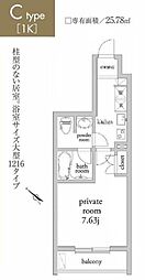 アーベイン常盤台 1Kの間取図画像