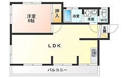 大栄マンション 1LDKの間取図画像