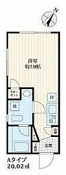 オークレスト恵比寿 ワンルームの間取図画像