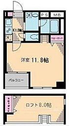 ブルソール信濃町 4階1Kの間取り