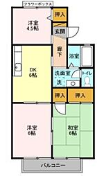 メゾン石神 1階3DKの間取り