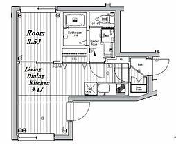 ブリステラス学芸大学前 1階1LDKの間取り