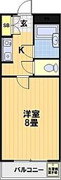 エクセレント丸太町 1Kの間取図画像
