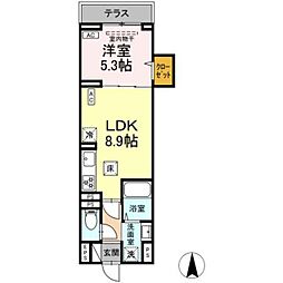 セレスティア早宮 1LDKの間取図画像