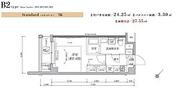 ティモーネグランデ新川崎 1Kの間取図画像