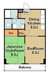 パストラル坂本 2DKの間取図画像