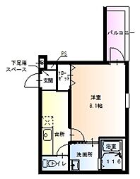 フジパレス東淡路 1Kの間取図画像
