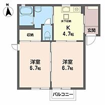 チコリー若葉Ａ 202 ｜ 秋田県大仙市大曲若葉町1-67（賃貸アパート2K・2階・42.40㎡） その2