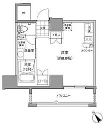 ＪＰ ｎｏｉｅ 小石川富坂 2階ワンルームの間取り