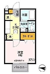 エムグランデ I 1階1Kの間取り