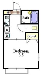 シャーメゾン平和台 2階1Kの間取り