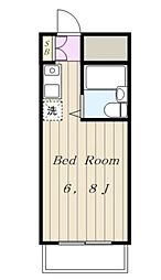 トラスティ永山 3階ワンルームの間取り