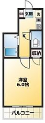 ドミール板橋本町 1階1Kの間取り