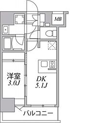 SYFORME住吉 8階1DKの間取り