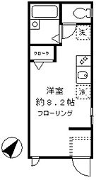 中目黒1丁目住宅 1階ワンルームの間取り