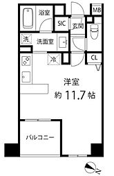 グレイスコート志村三丁目 3階ワンルームの間取り