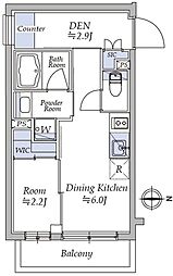 イプセ四谷三丁目 3階1DKの間取り