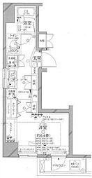 パレステュディオ文京根津 8階1Kの間取り
