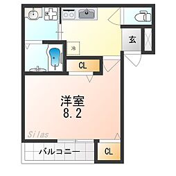 フジパレス堺今池サウス 1Kの間取図画像
