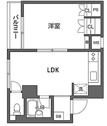 日暮里サンライズマンション 8階1LDKの間取り