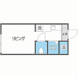 テングッド昭代NEXT ワンルームの間取図画像
