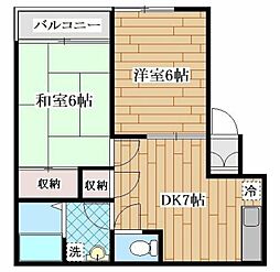 クレストたまプラーザ 2DKの間取図画像