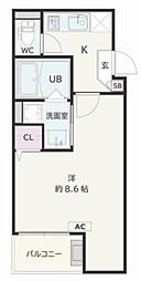 Jack unokiIV 1Kの間取図画像