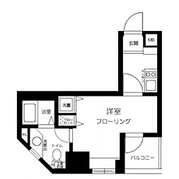 クローバーコート黒門町 3階1Kの間取り