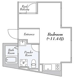 D‘sVARIE高田馬場レジデンス 3階ワンルームの間取り