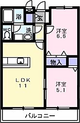 セトル3 2LDKの間取図画像