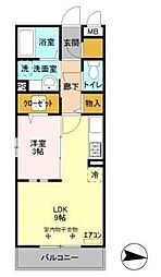 ラ シュエット 1階1LDKの間取り