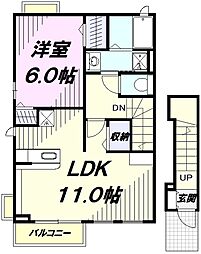 パルコ　プレッソ 2階1LDKの間取り