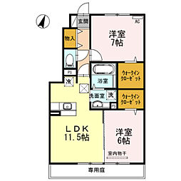 シンフォニーVII 1階2LDKの間取り