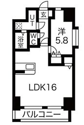 ヴィヴルミュウ 1LDKの間取図画像
