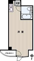 本郷ウッドフィールド 3階ワンルームの間取り