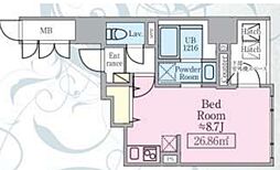 アビタシオン創 7階ワンルームの間取り