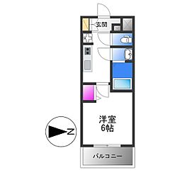 プレサンス深江橋ラヴィゲート 8階1Kの間取り