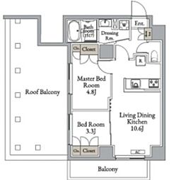 メトロステージ亀有 6階2LDKの間取り