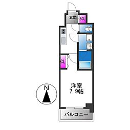スプランディッド上本町WESTII 1Kの間取図画像
