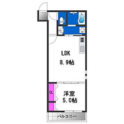 フジパレス住吉遠里小野 1LDKの間取図画像