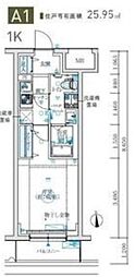 MAXIV生田 1Kの間取図画像