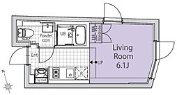 東急東横線 祐天寺駅 徒歩8分の賃貸マンション 1階1Kの間取り